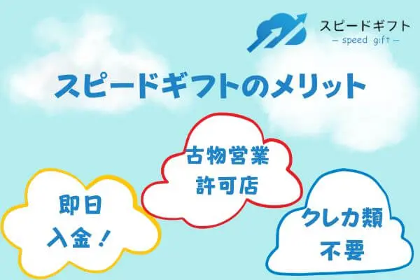 スピードギフトで先払い買取現金化するメリット