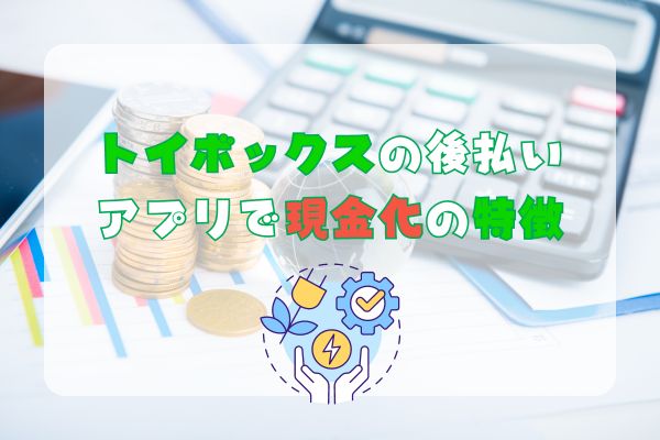 トイボックスの後払いアプリ現金化の特徴