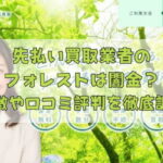 先払い買取業者のフォレストは闇金?特徴や口コミ評判を徹底調査