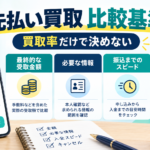 先払い買取の比較基準｜買取率だけで決めない申込前チェック