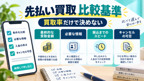 先払い買取の比較基準｜買取率だけで決めない申込前チェック