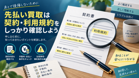 先払い買取の契約書・利用規約を確認するポイント