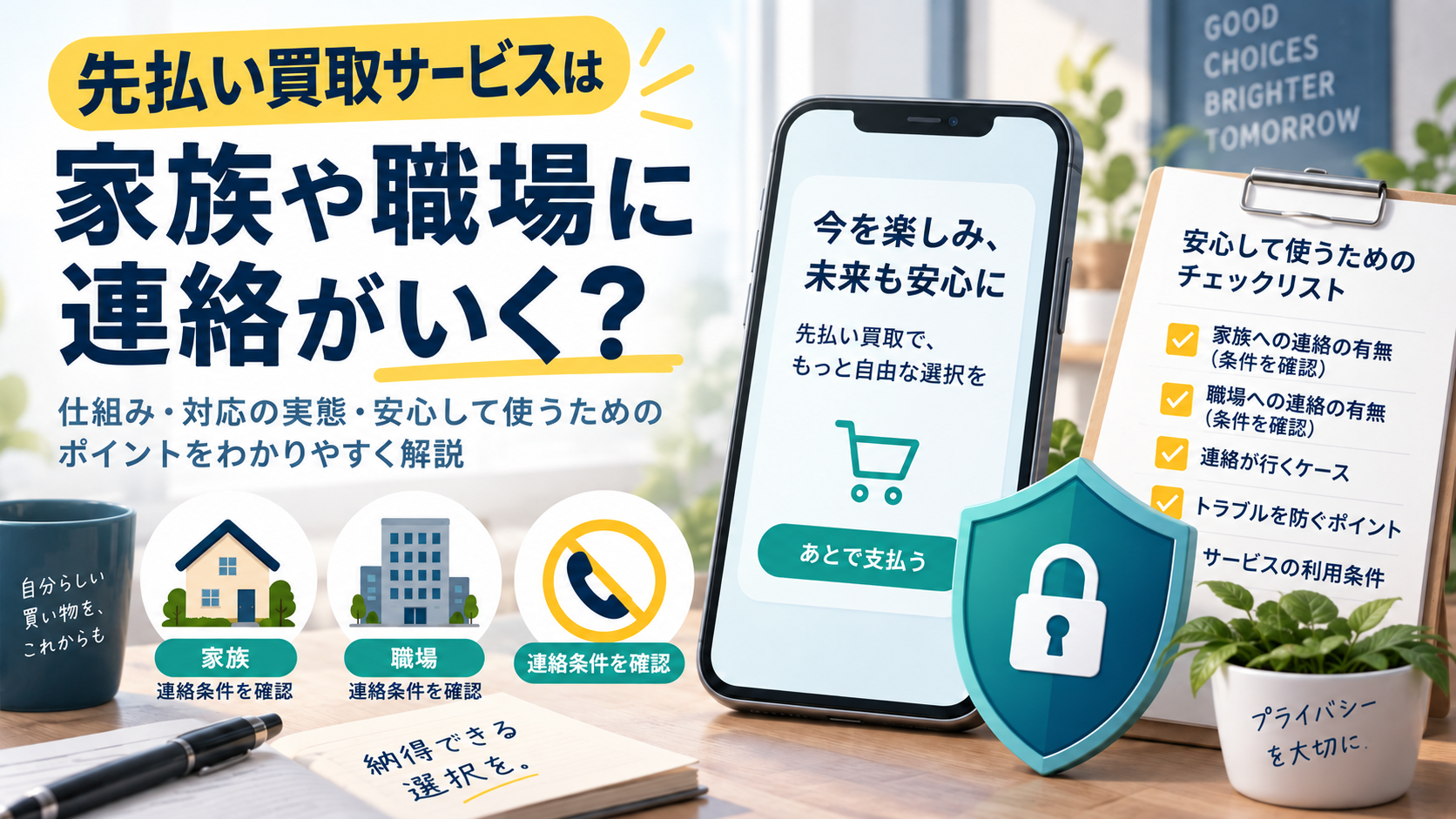 先払い買取で家族・勤務先へ連絡される？申込前の確認手順