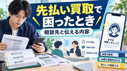 先払い買取で困ったときの相談先|188へ伝える内容と準備