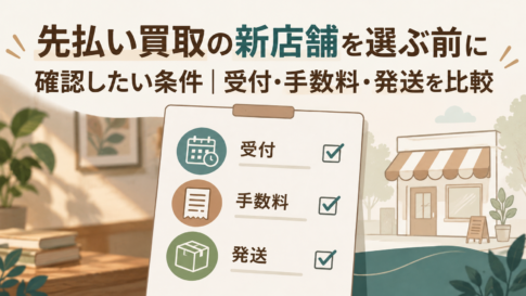 先払い買取の新店舗を選ぶ前に確認したい条件｜受付・手数料・発送を比較